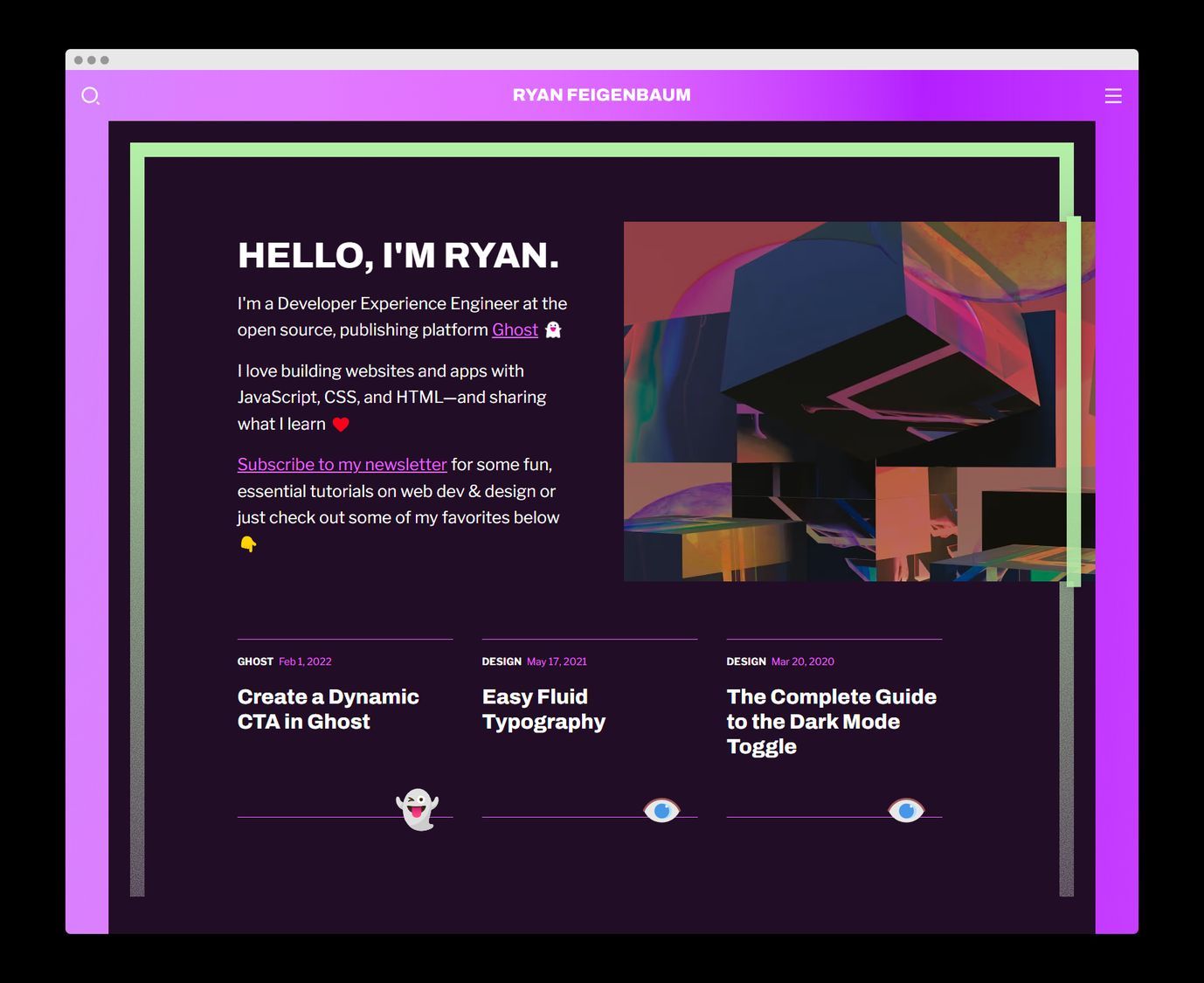 A strikingly beautiful website redesign, featuring bold colors