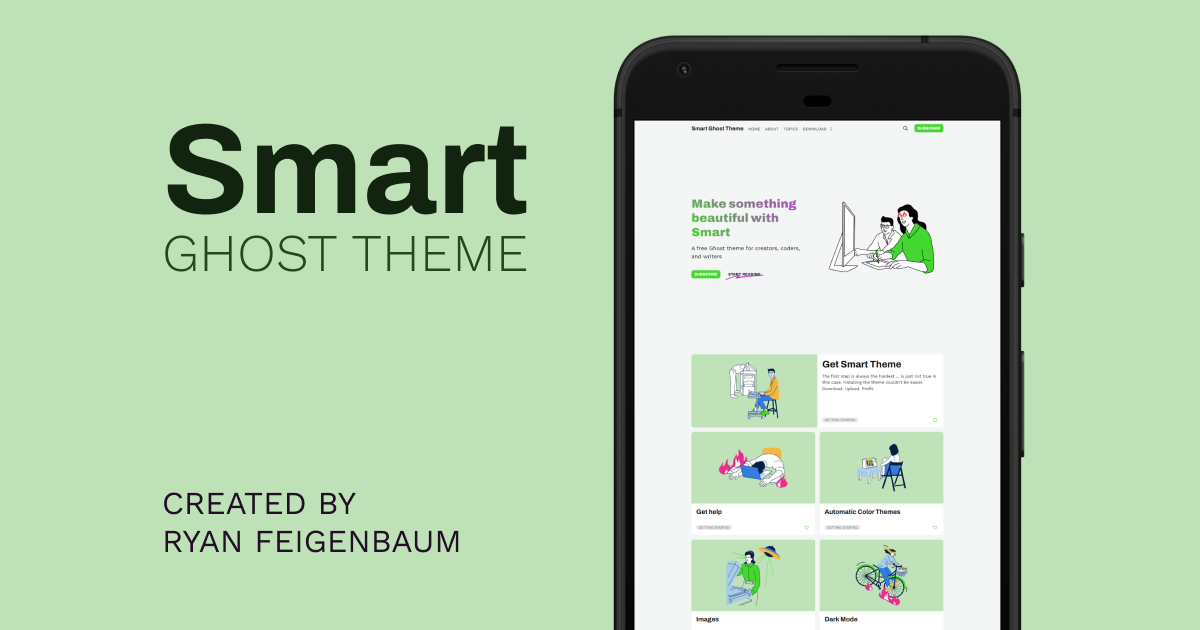 Splashy image for Smart theme, with a mobile preview