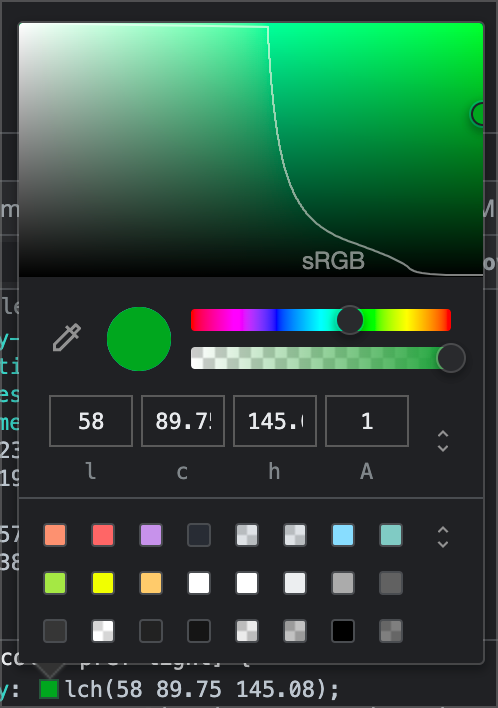 Color picker showing the many colors unattainable until now