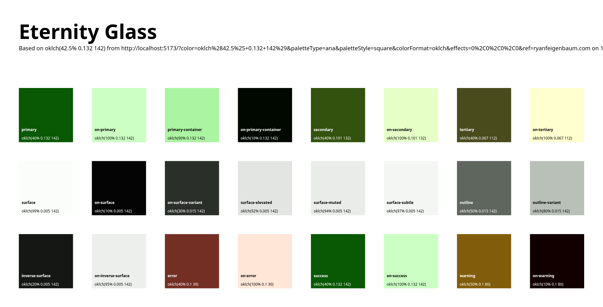 Light mode palette